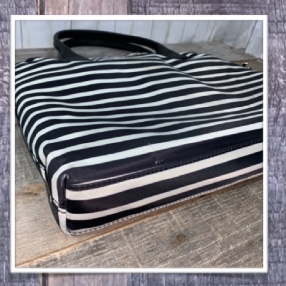 kate spade Daveney Laptop Bag Black & Cream Stripe - Picture 7 of 8